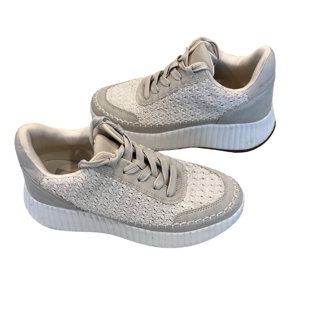 DV by Dolce Vita Fredi Sandstone Crochet Upper Stylish Sneakers Women Sz 6.5M